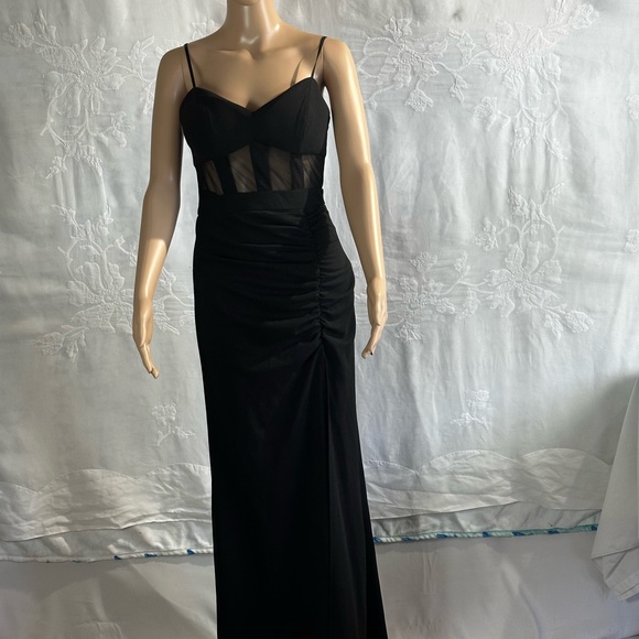 Windsor Black Dress with Sheer Accents, Evening gown, Sweetheart neckline SZ S - Picture 11 of 16